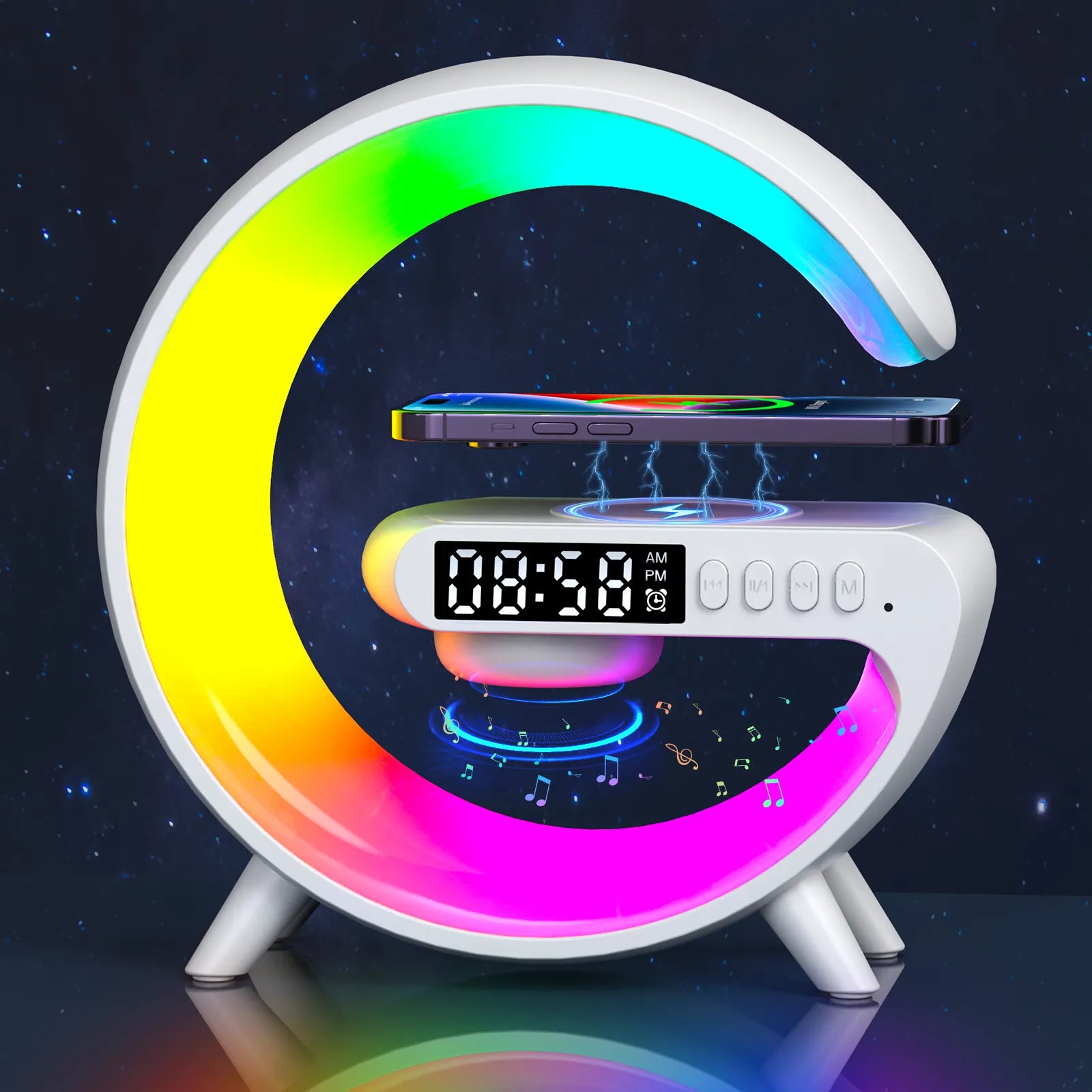 Vellix™ Multifunctional Wireless Pad Charger With RGB Night Light