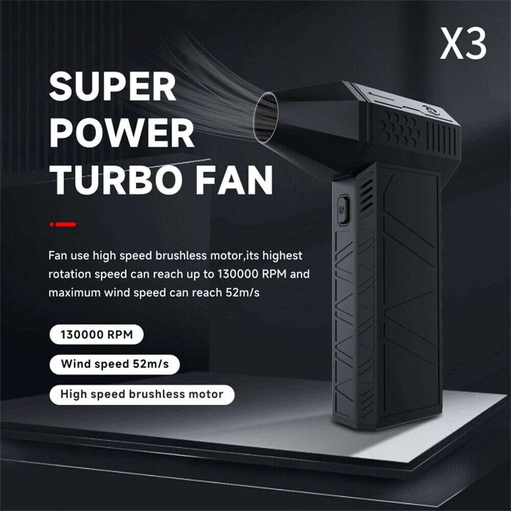 Vellix™ Jet Turbo Portable Handheld Fan with LED Lighting